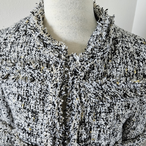 🔥tweed grey coat fringe mid-length SURI size small  🔥 - Picture 4 of 8